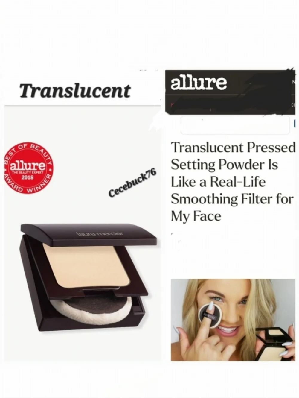 🌺Laura Mercier Translucent Pressed Setting Powder